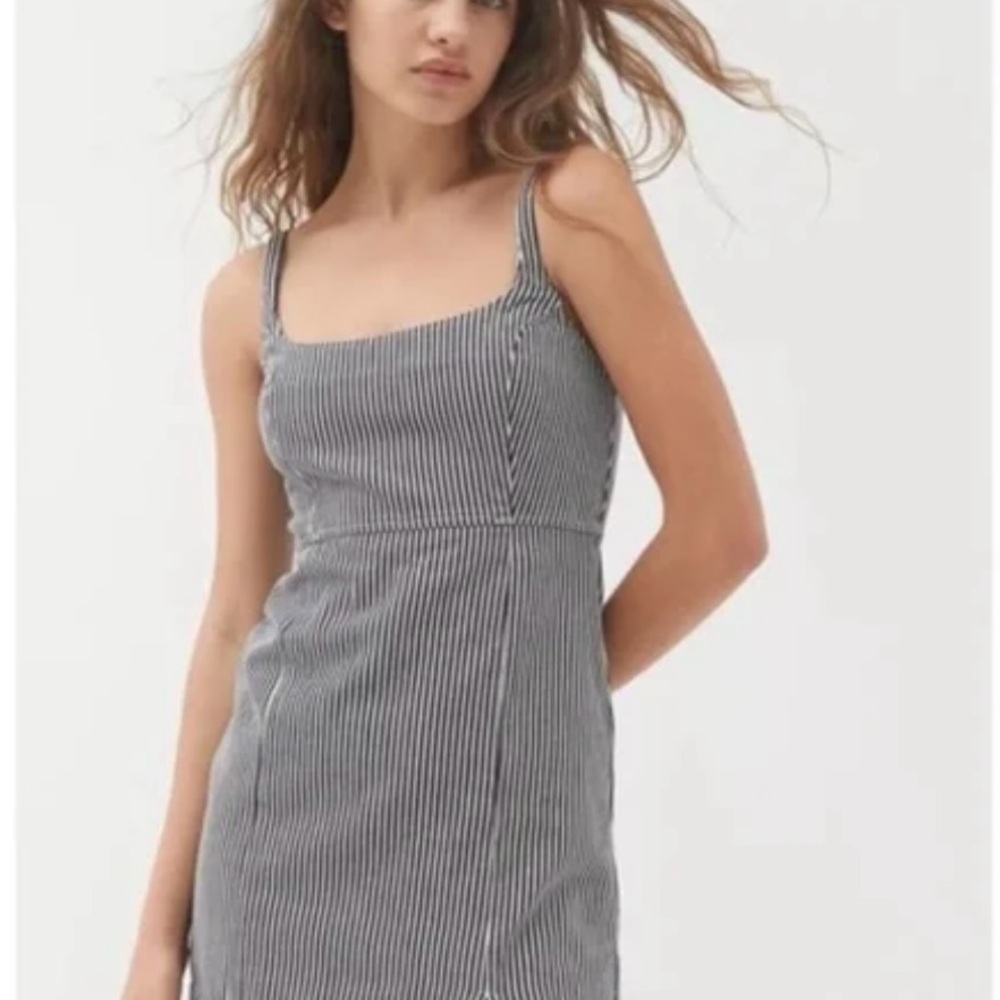 NWT BDG Dark blue and White Striped denim Mini Dress
